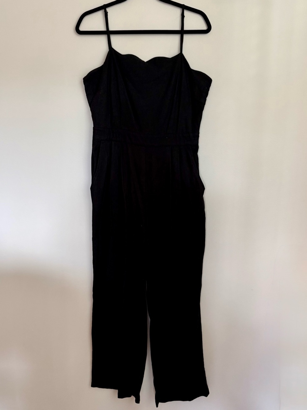 Nicole Miller New York Black Linen Blend Jumpsuit Size M